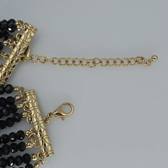 Natasha Couture Black & Gold Necklace - Picture 8 of 8